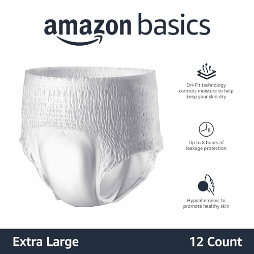 Image of Amazon Basics Unisex Protective Underwear, Overnight Absorbency, Extra Large, 12 Count (Pack of 2)