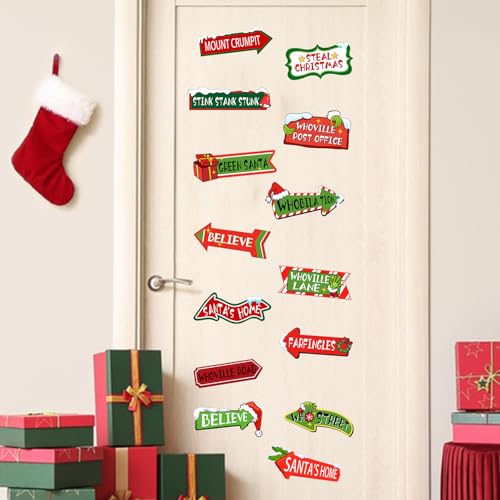 Vinilos decorativos Mfault Christmas Whoville 35x12 pulg miniatura 6