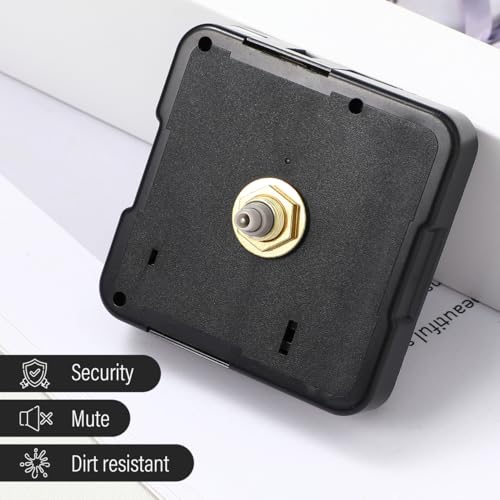 Quarz Uhrwerk für Wanduhr - Geräuschloses DIY Ersatzuhrwerk mit 5mm Gewindelänge (12mm Achse) - Präzises Quarzuhrwerk Batteriebetrieben für DIY-Uhren, Reparatur (Ohne Zeiger)