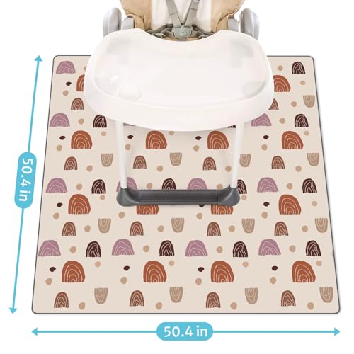 image for Blissful Diary Baby Splat Mat for Under High Chair, 50.4 x 50.4 Inch W