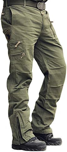 Menargo Men's Tactical Pants Outdoor Workout Cargo Pants Men Rip-Stop Work Pants for Men with Multiple-Pockets (Army Green 33)