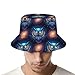 Fashion Bucket Hat with Wide Brim, Portable Galaxy Nighthawk Owl Sun Hats, Fisherman Cap for Travel Beach Outdoor Party Golf Hiking