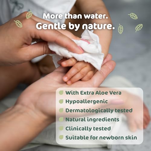 Image of Naty Baby Wipes Aloe Vera, 98% Water & Hypoallergenic, 672 Count (12 Packs) | Natural for Sensitive Skin, Unscented, Plant-Based, Fragrance-Free, Gentle for Newborn & Toddler