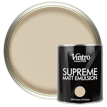 Vintro | Luxury Matt Emulsion | Smooth Chalky Finish | Multi Surface Paint | for Walls, Ceilings, Wood and Metal | 1L (Light Stone - Pebble)