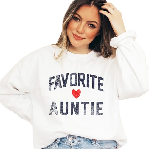 Favorite Auntie Heart Sweatshirt, Gift From Niece And Nephew, Gift Ideas For Sister, Pregnancy Reveal Shirt, Trendy Aunt Gifts, Unisex Crewneck Sweatshirt3
