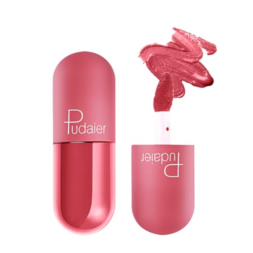 Image of Multibrite Mini Capsule Lip Glaze Women Matte Liquid Lip Gloss Beauty Glaze Waterproof Long-Lasting Non-Stick Smooth Lipstick (Dark Pink 904)