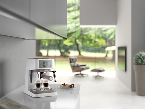De'Longhi Manuelle Kaffeemaschine Stilosa EC260.W, 15 Bar Druck, Cappuccino-System, Abschaltautomatik, Kompatibel mit ESE-Pads, 2 Etagenbehälter, Fassungsvermögen 1L, Weiß – Bild 6