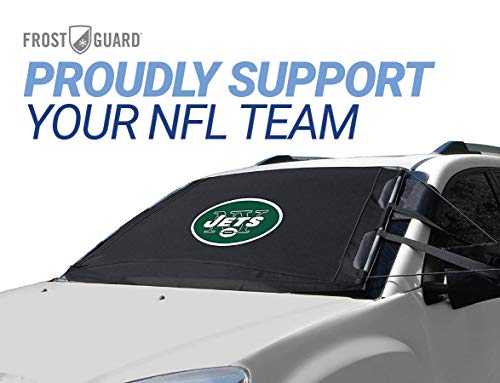NFL Frost Guard Windshield Cover for Ice and Snow, New York Jets | Standard Size Car Windshield Frost Cover with Side Mirror Covers | Fits Most Cars, Sedans, Small Trucks, SUVs – 60 x 40 Inches - Thumbnail 7