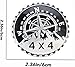 WNE Badge Rated Car Emblem,4x4 Metal Automotive Badge Compatible Jeep Wrangler Cherokee Round Auto Car Emblem Sticker 3D Decorative Sticker for Motorcycle Vehicles Bumpers Trucks