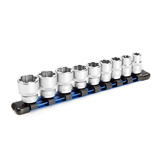 OEMTOOLS 22968 9-Piece, 3/8-Inch Drive SA Nut Busting Bolt Extractor Socket Set, Stripped Bolt Extractor, Lug Nut Removal Tool, Damaged Bolt Extractor