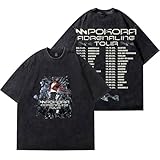 M Pokora Adrenaline Tour Dates Vintage Wash T-Shirts Femmes Hommes Mode Coton T-shirt  manches courtes, Style 2, XL