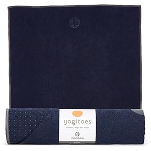 Manduka Yogitoes Hot Yoga Mat Towel – 71″ | Moisture Activated Grip | Patented Silicone Nubs | Highly Absorbent, Durable & Easy Care | Made from Recycled Materials | 71 x 24 Inches