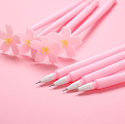 Bolígrafos de gel LuFOX flores cherry 12 piezas tinta negra miniatura 2