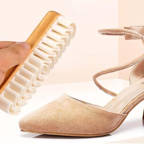 AEIOPRS 2 Pcs Kit de Brosses à Chaussures pour Daim et Nubuck Brosse en Crêpe avec Gomme de Nettoyage Brosse Multifonction 4 Côtés Kit de Nettoyage Daim/Nubuck – vue 5