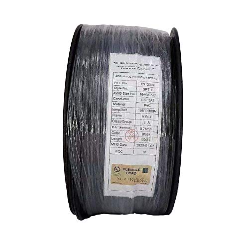 Gfqhf Ul Listed 1000Ft Spt-1 Electrical Wire,18/2 Zip Cord Wire,Work With Spt-1 Vampire Plug(1000, Spt-1 Black) #TOP7