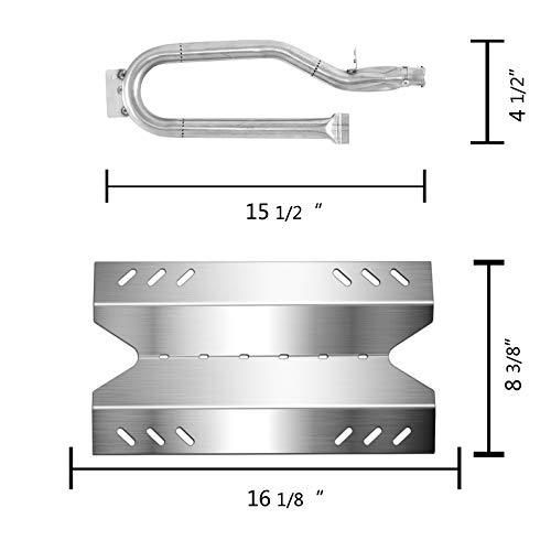 Kalomo Stainless Steel Gas Grill Parts Heat Plate Shield Heat Tent Burner Cover, Grill Burner Pipe Tube Replacement Kit for Members Mark BQ05046-6, Outdoor Gourmet BQ05046-6A, Sams Club BQ06W03,3-Pack