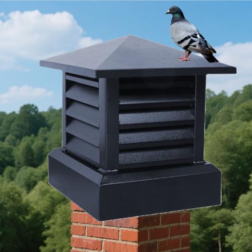 Miniatura 6 de Yjsghrhl Remate De Chimenea De Aleación De Aluminio, Cubierta De Chimenea De Lluvia For Techo, Sombrerete De Chimenea Con Protección Contra Animales, Remates Cuadrados For Chimeneas 45cm