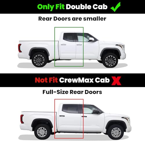 Image of LASFIT Floor Mats for Toyota Tundra 2022-2026 Double Cab, Custom Fit All Weather Protection TPE Easy Clean Anti-Slip Floor Liners for Tundra 2022-2024 2025 2026 Front & Rear 2 Row Car Mats