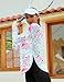 ZHENWEI Women's Long Sleeve Workout Shirts Quick Dry Exercise Shirts Athletic Hiking Tops Lightweight Sun Protection UPF 50+ Tops (White Blue Pink Print, XL)
