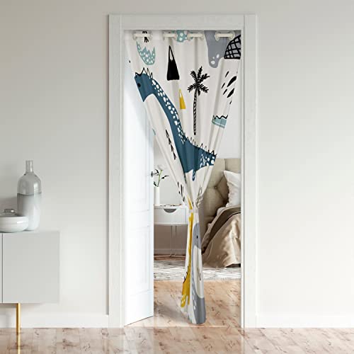 Dinosaur Door Curtain for Doorway Privacy, 86x203cm 3D Digital Closet Door Cover, Jungle Dino Room Curtain - Image 2