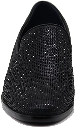 Image of SPK24 Men Vintage Spikes Sparkle Formal Tuxedo Stage Fashion Slip On Loafer Dress Shoes