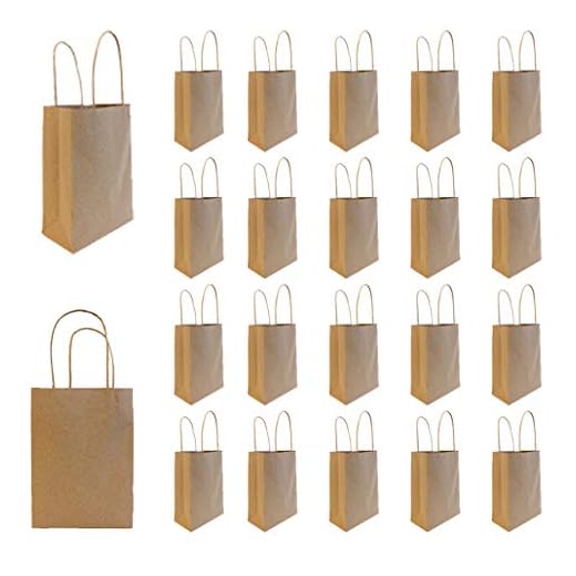 PROJECTS Sac en papier kraft avec poignée petit format 21x15x8 cm marron - 20 pièces Mini Sac cadeaux papier à remplir pour anniversaire mariage noel pâques - Mini sachet kraft