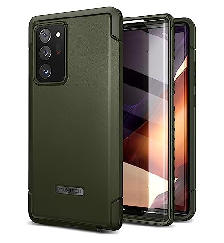 SURITCH for Samsung Galaxy Note 20 Ultra Case (Only) 6.9-inch, [2 Front Frames][Built-in Screen Protector] Full-Body Protective Rugged Heavy Duty Shockproof Phone Cover -(Forest Green)