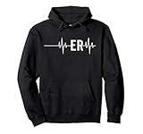 Emergency Medicine Physician Nurse Gift ER Heartbeat Pullover Hoodie