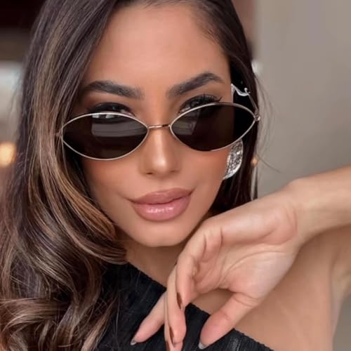 Retro Oval Sunglasses for Women Polarized UV Protection Trendy Vintage Small Sun Glasses Metal Frame2