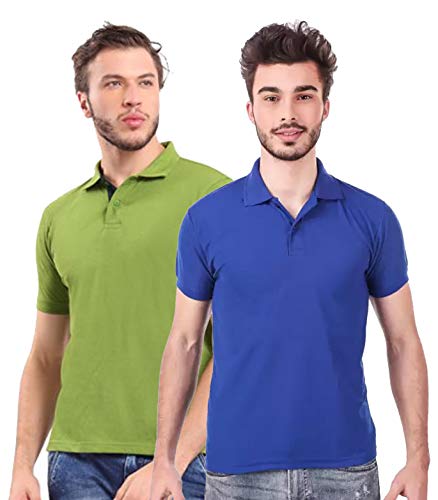 Image of KEOTI Poly Cotton(Mattey) Collar Neck Half Sleeves Tshirt for Men & Boys (Pack of 2), Plain-Regular Fit, Formal /Casual Wear, Polo Tees for Daily Use Stylish Comfortable Men's T-Shirt