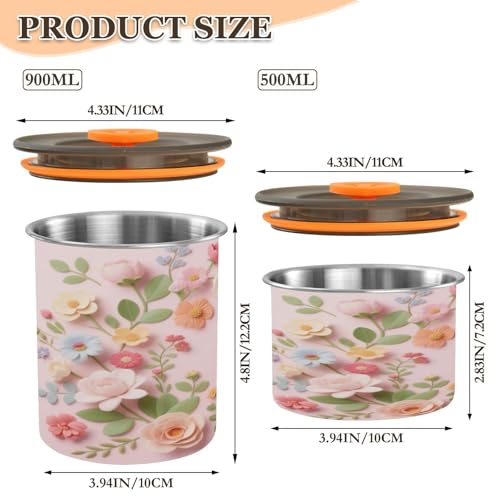 Envase para café con tapa transparente 900ml acero inoxidable miniatura 2