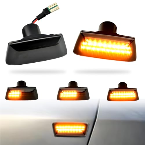 MKptopia 2 pcs LED dynamique marqueur latéral clignotant clignotant séquentiel compatible avec O-pel In-signia A-stra H Za-fira B Cor-sa D Compatible avec...