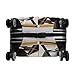 GHEPSDW Fashion Modern Black White Gold Triangle Luggage Cover, Washable Elastic Suitcase Cover Protector Fit 18-32 Inch Luggage