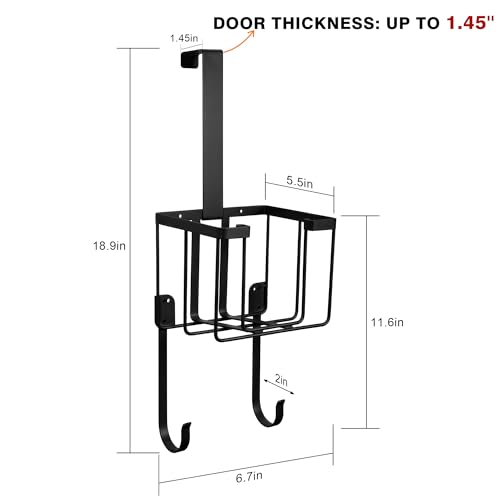 ORLESS-Over-The-DoorWall-Mount-Ironing-Board-Hanger-Laundry-Room-Iron-and-Ironing-Caddy-Board-Storage-Holder-Black
