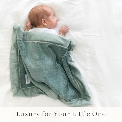 Image of SARANONI Luxury Security Blankets for Babies | Ultra-Soft Lush and Boutique Quality Baby Blanket | Eucalyptus, Mini - 15 inch x 20 inch