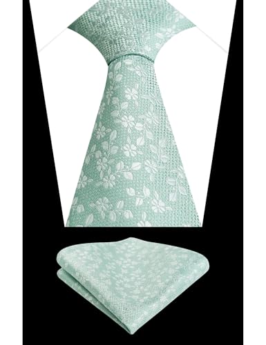 Image of Alizeal Mens 3.15inches Leaf Flower Pattern Tie Set