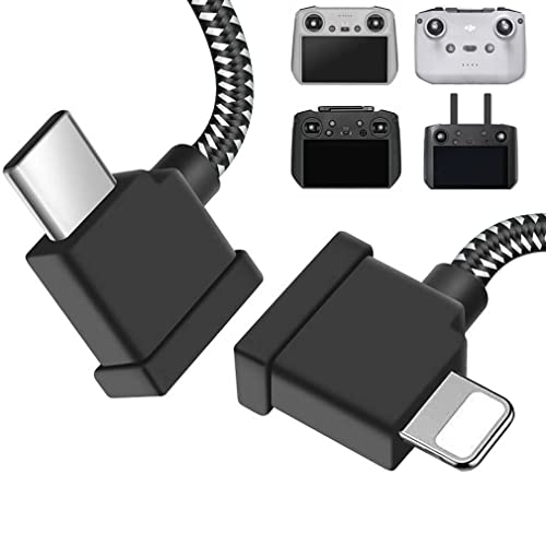 1FT USB C to iOS Remote Controller Cable for DJI Mavic 3, Mini 2, Mini 3 Pro, Air 2S, Mavic Air 2 - 90 Degree OTG Data Cord Accessories (iOS Connector)