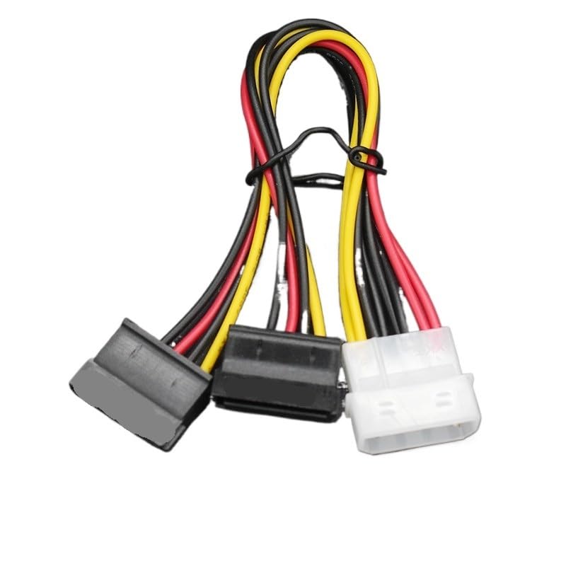 Cavo di alimentazione SATA a Y per driver rigido SATA a 4 pin Mo+lex IDE a 2 Serial ATA, cavo adattatore per doppio disco rigido (da Molex a 3 x SATA)