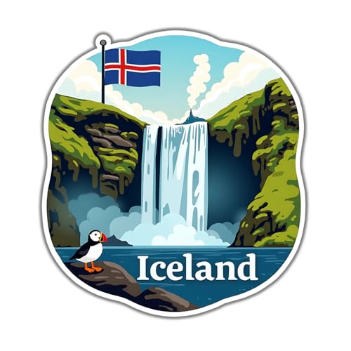 Image of Naxon Iceland Country Theme Souvenir Fridge Magnet - 3x3 Inch Stylish Refrigerator Magnet for Kitchen & Home Decor | Travel Souvenir Gift from Iceland | Fridge Decoration Magnet | Pack of 1