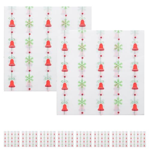 Serviettes de table papier Noël Healvian 120 pièces motif cloche pour vos buffets de Noël