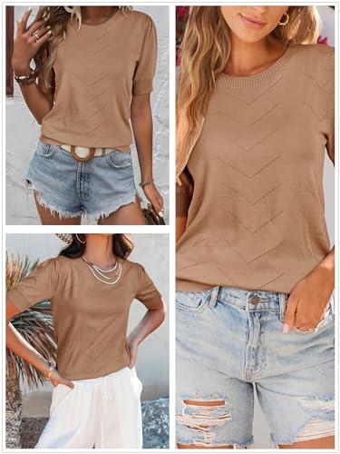 Image of Newshows Women's Sweater Short Sleeve Summer Fall Casual Business Shirts