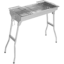 Portable Charcoal Grills,Outdoor Stainless Steel Foldable BBQ Grill Set for Cooking Camping Picnic Garden Party-US Spot