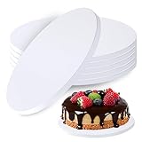 6 Stück Tortenplatte, Tortenunterlage Rund Weiß, Wiederverwendbare Cake Drum, Tortenplatte Pappe 30 cm x 12 mm, Geeignet für 8-11 Inch Kuchen und Desserts (12 Zoll), für Hochzeit, Geburtstag, Party