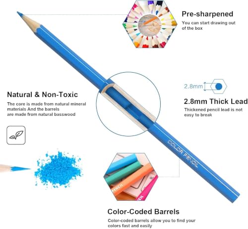 Image of Deli Colored Pencils Set of 36 Tube Caps with Sharpener, Vibrant Colors, Pre-Sharpened Pencils for School, Kids, Teachers, Soft Leads for Art Drawing Pencils for Coloring, Sketching, Painting