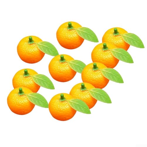 Paquete de 10 naranjas falsas para decoración del hogar, cocina, arreglos florales y exhibiciones de tiendas