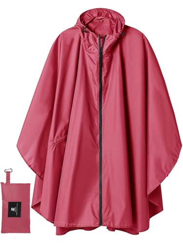 Regen Poncho Jacke Mantel für Erwachsene mit Kapuze wasserdicht mit...