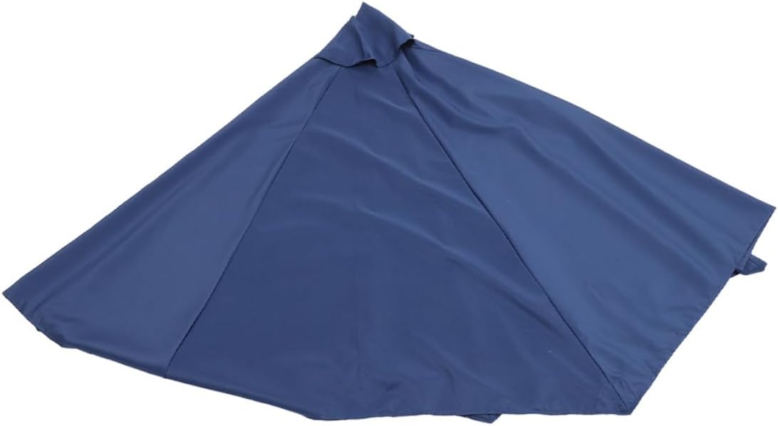 Patio Umbrella Canopy Replacement 2.7m 8-rib Navy Blue Polyester Fabric Rainproof Sunshade Cover for Outdoor Garden Yard Umbrella