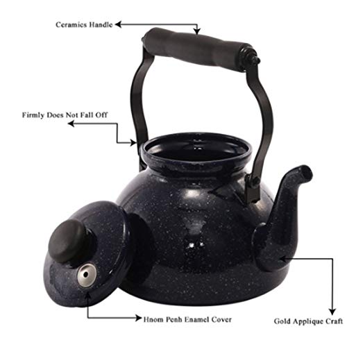 Emaille-Wassertopf mit Pfeife, großes Fassungsvermögen, verdickter Emaille-Wasserkocher, kann als Flammenkessel verwendet werden 4 Emaille-Wassertopf mit Pfeife, großes Fassungsvermögen, verdickter Emaille-Wasserkocher, kann als Flammenkessel verwendet werden