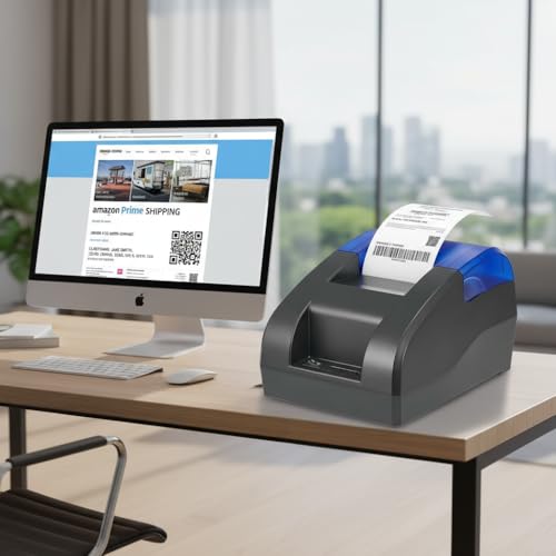 58MM Thermodrucker, Quittungs-Thermodrucker, 4-Rollen-Thermopapier, Restaurant-Küchendrucker, USB-Serie, Ethernet-Schnittstelle, geeignet für iOS/Windows/Linux