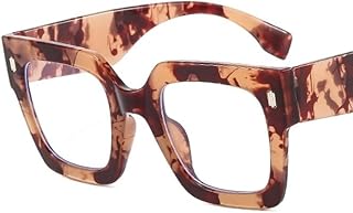 Gafas de lectura grandes cuadradas con bloqueo de luz azul for lectores de ordenador, gafas de lectura de gran tamaño, gafas de espejo con luz plana antitensión ocular ( Color : Pink , Size : +100 )